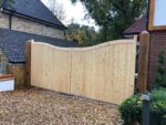 Double Bow Driveway Gate - Wood - rear