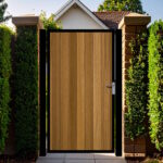 Flat top side gate - metal framed with hardwood - The York
