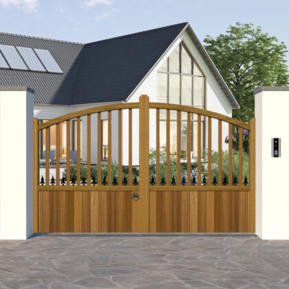 Hardwood Driveway Gate - Bow Top - The Christchurch