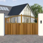 Hardwood Driveway Gate - Bow Top - The Woodbridge