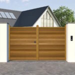 Hardwood Driveway Gate - Flat Top - The Derby