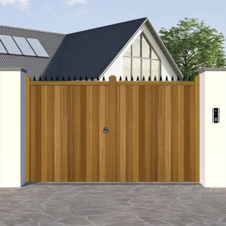 Hardwood Driveway Gate - Flat Top - The London