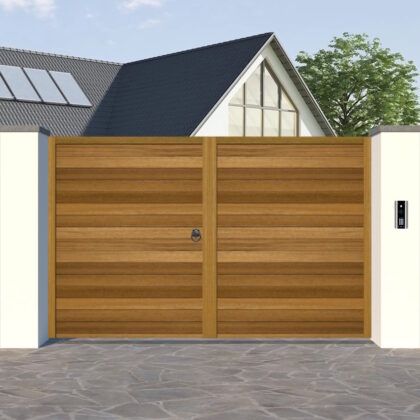 Hardwood Driveway Gate - Flat Top - The Newport