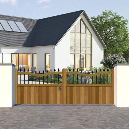 Hardwood Driveway Gate - Spindles - The Holmewood