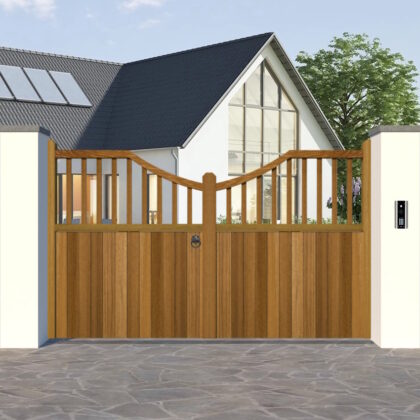 Hardwood Driveway Gate - Swan Top - The Hinchleywood