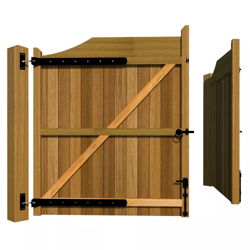 Hardwood Driveway Gate - The Abbywood - opening side