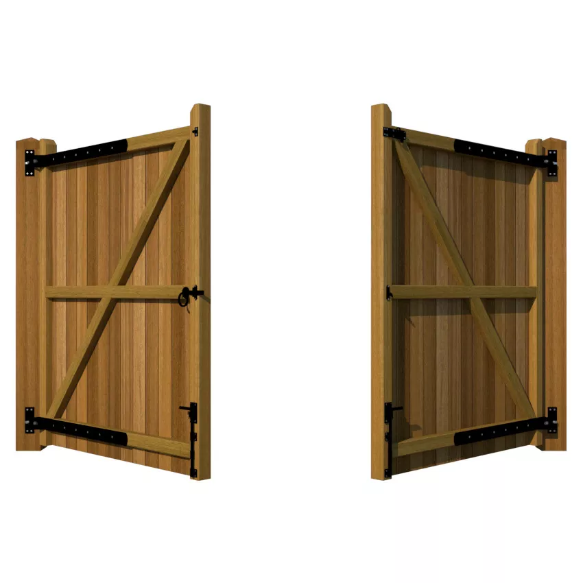 Hardwood Driveway Gate - The Brentwood - rear opening