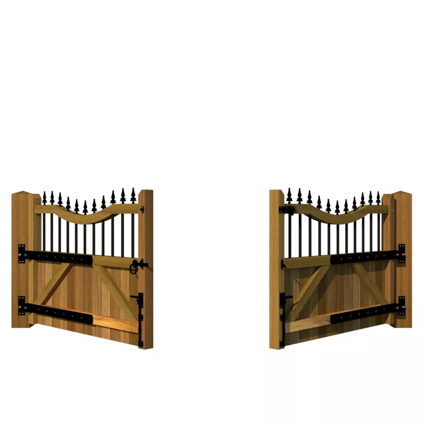 Hardwood Driveway Gate - The Holmewood - opening rear