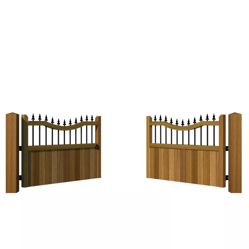 Hardwood Driveway Gate - The Holmewood - opening