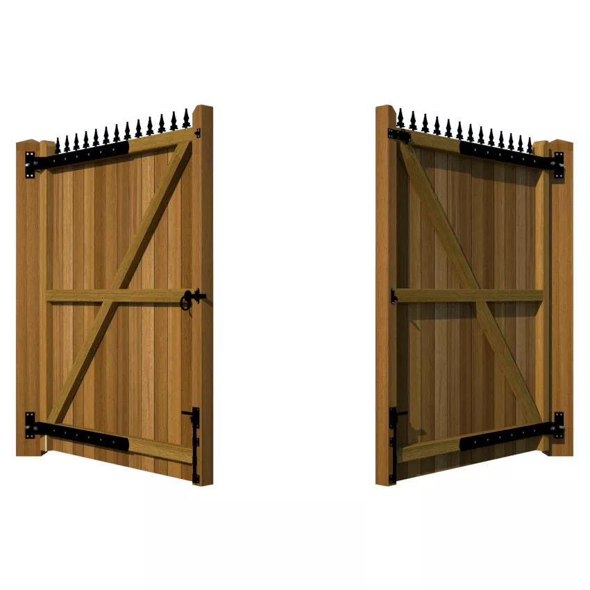 Hardwood Driveway Gate - The London - opening rear