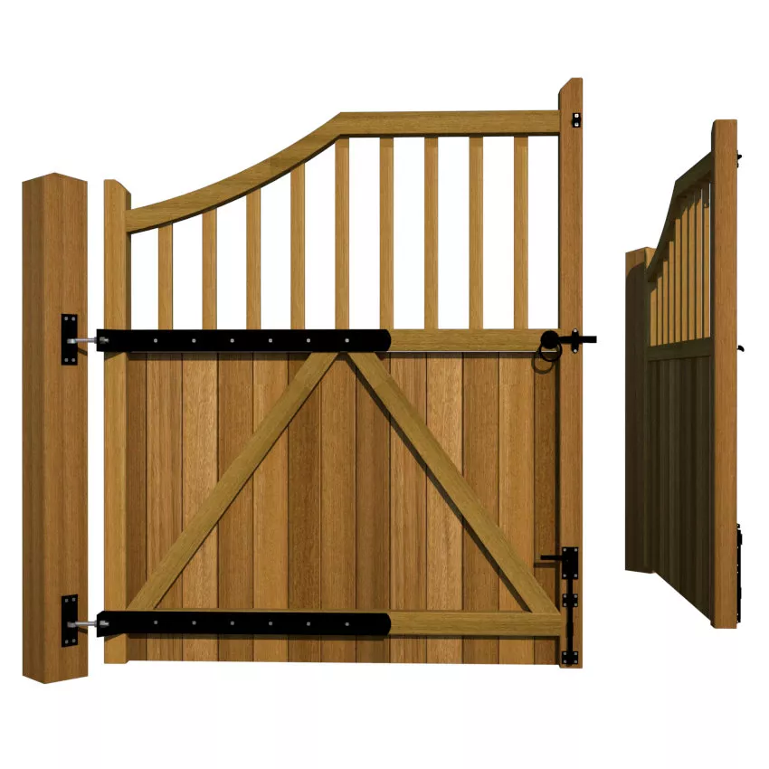 Hardwood Driveway Gate - The Norfolk - opening rear side