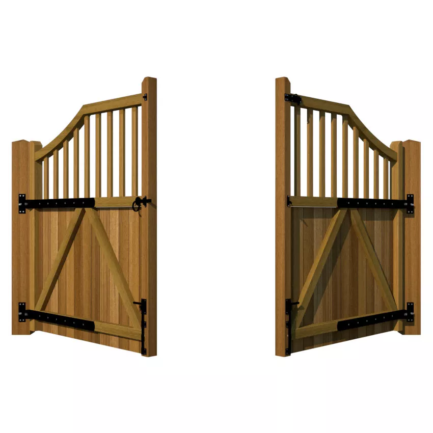 Hardwood Driveway Gate - The Norfolk - opening rear