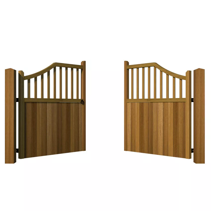 Hardwood Driveway Gate - The Norfolk - opening