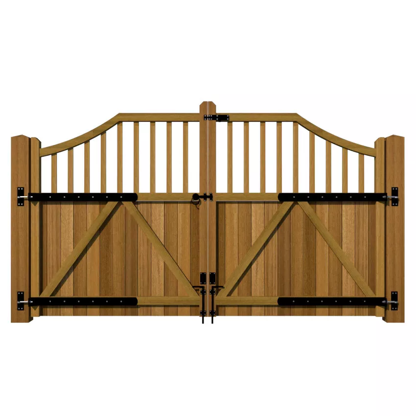 Hardwood Driveway Gate - The Norfolk - rear