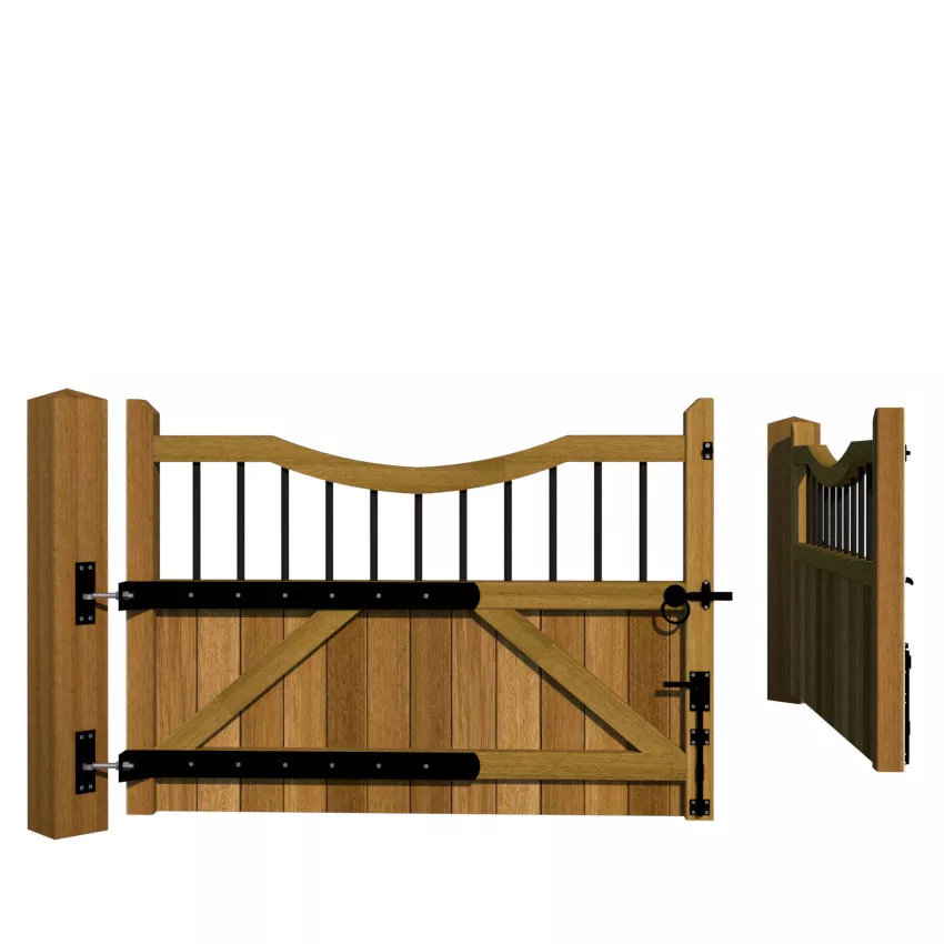 Hardwood Driveway Gate - The Woodchurch - opening rear side