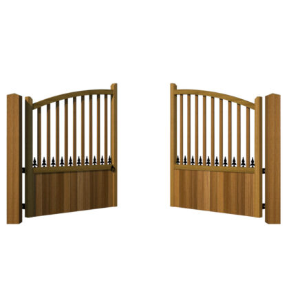 Hardwood Driveway Gates - The Christchurch - open