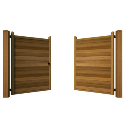 Hardwood Driveway Gates - The Derby - open