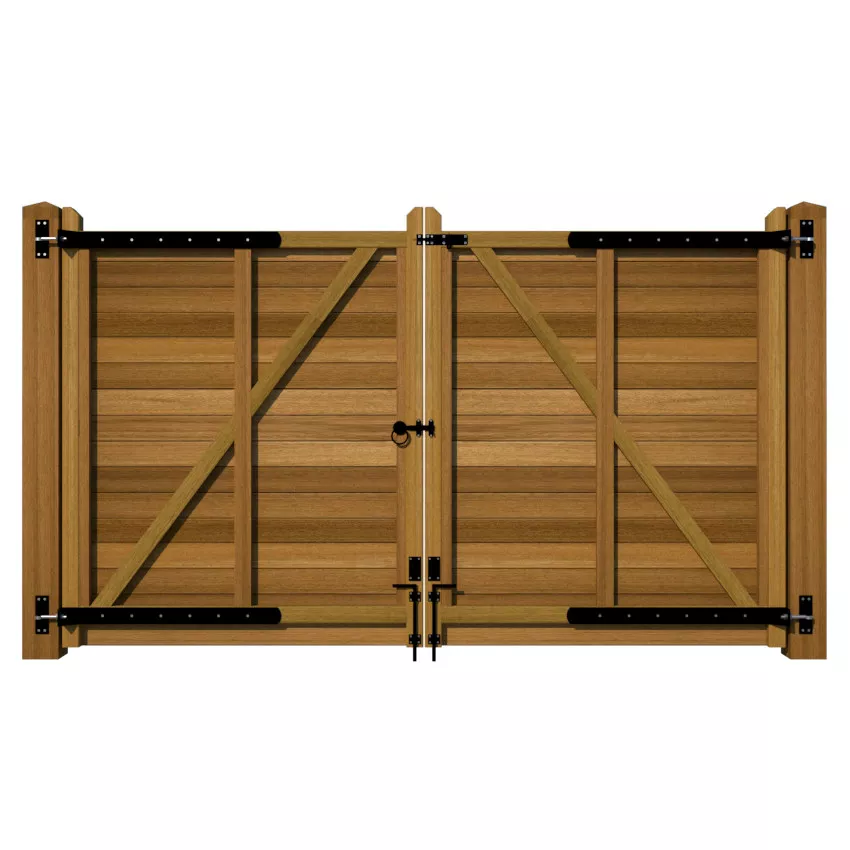 Hardwood Driveway Gates - The Derby - rear