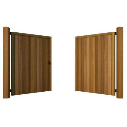 Hardwood Driveway Gates - The Guildford - open