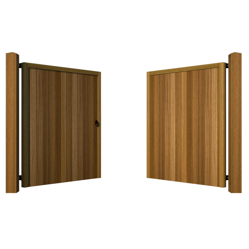 Hardwood Driveway Gates - The Guildford - open