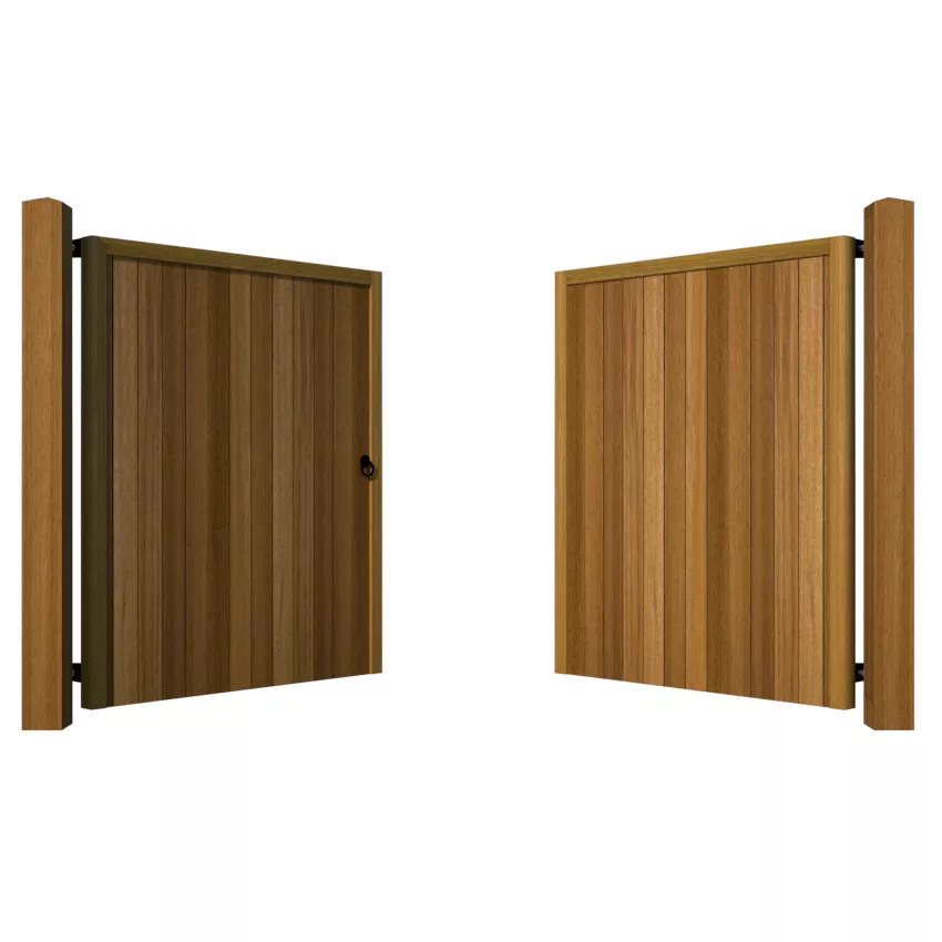 Hardwood Driveway Gates - The Guildford - open
