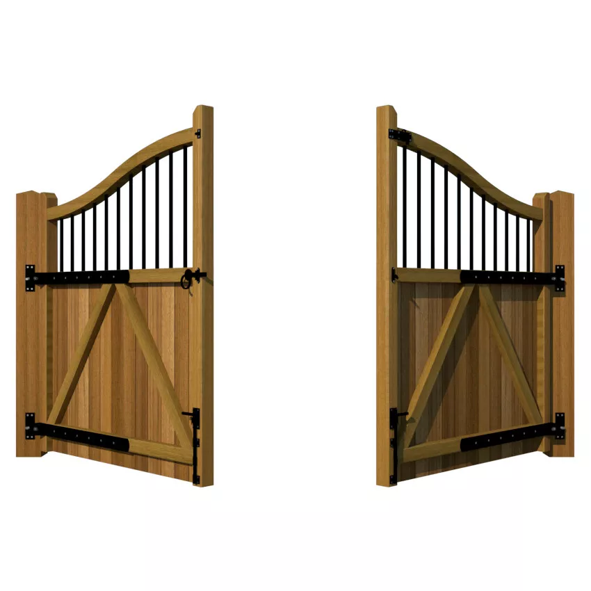 Hardwood Driveway Gates - The Suffolk - rear 1