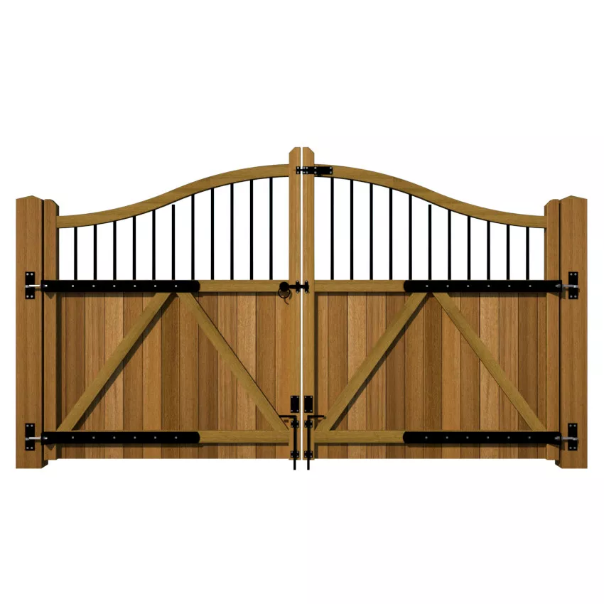 Hardwood Driveway Gates - The Suffolk - rear