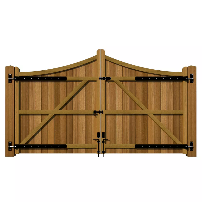 Hardwood Driveway Gates - The Woodberry - rear