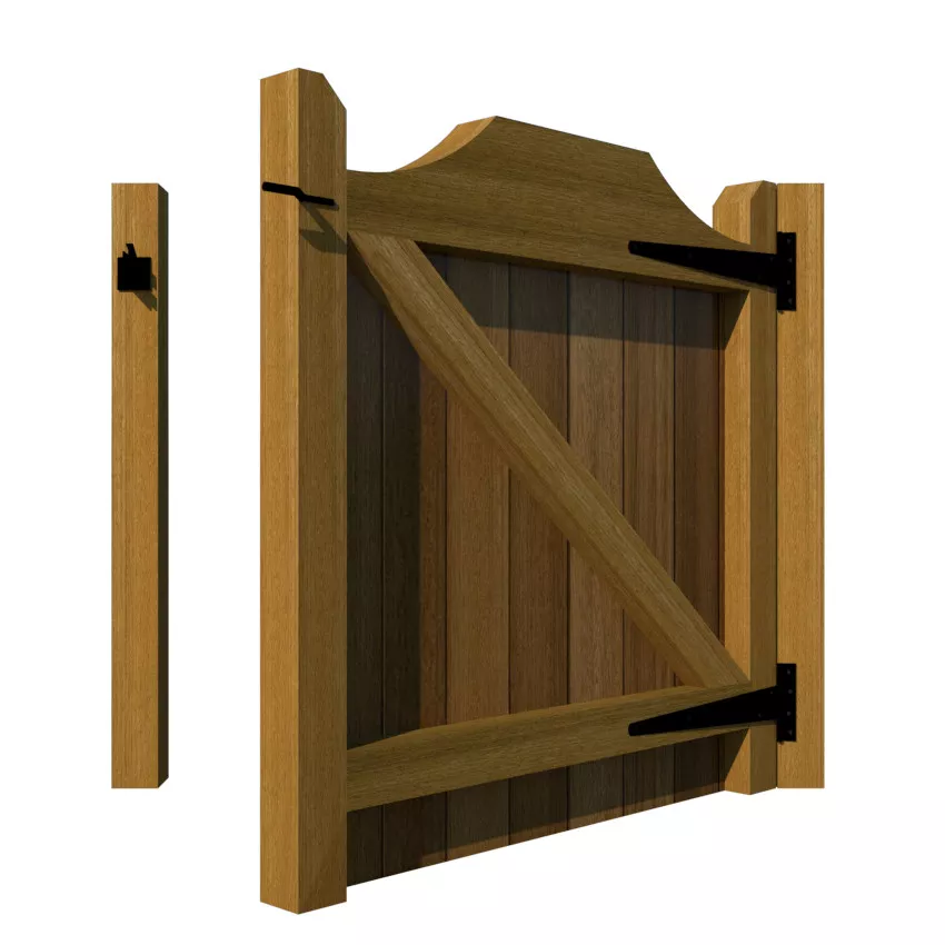 Hardwood Garden Gate - The Abbeywood - rear open