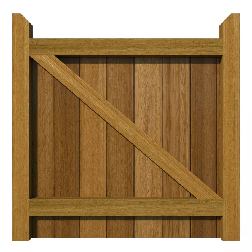Hardwood Garden Gate - The Brentwood - rear