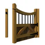 Hardwood Garden Gate - The Foxwood-open rear