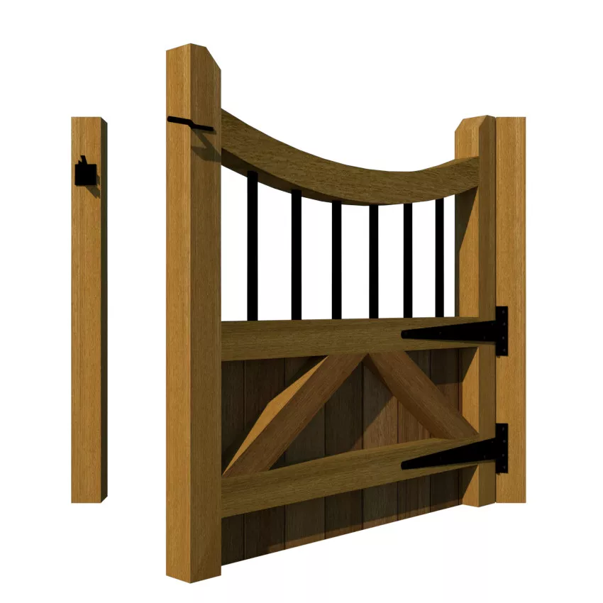 Hardwood Garden Gate - The Foxwood-open rear