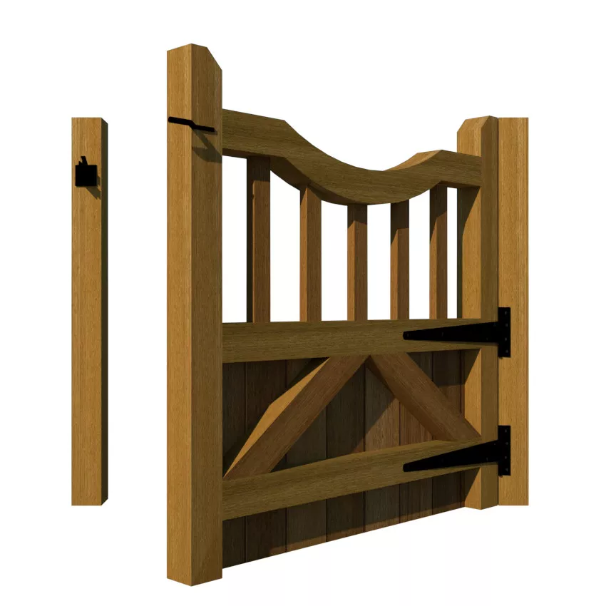 Hardwood Garden Gate - The Hinchleywood - rear open