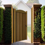 Hardwood Pedestrian Side Gate - Bow Top The Earlswood - open