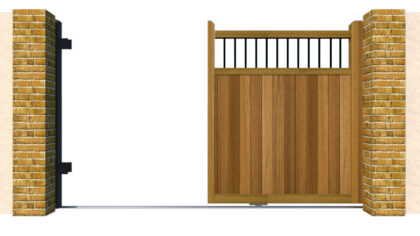 Hardwood Sliding Gate - The Shrewsbury High - opening
