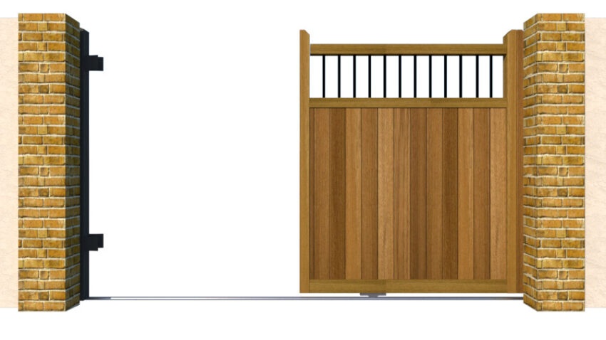 Hardwood Sliding Gate - The Shrewsbury High - opening