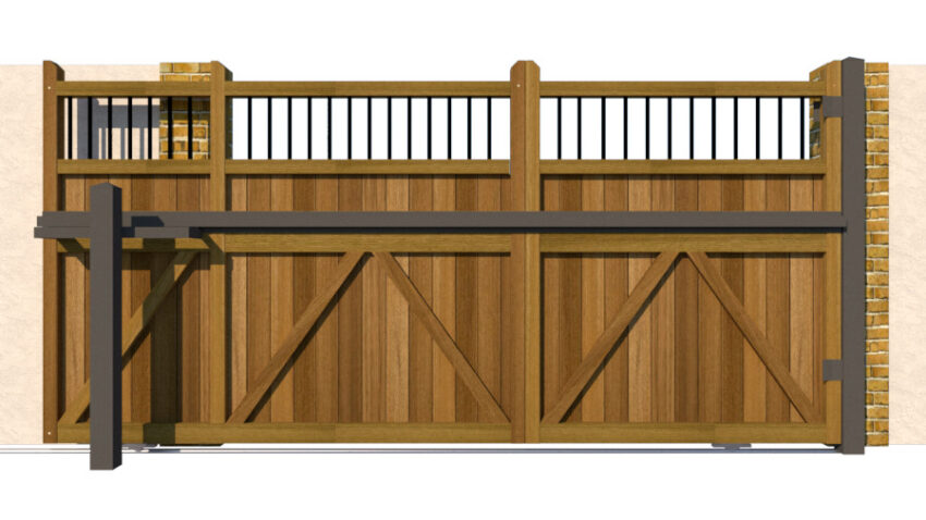 Hardwood Sliding Gate - The Shrewsbury High - rear