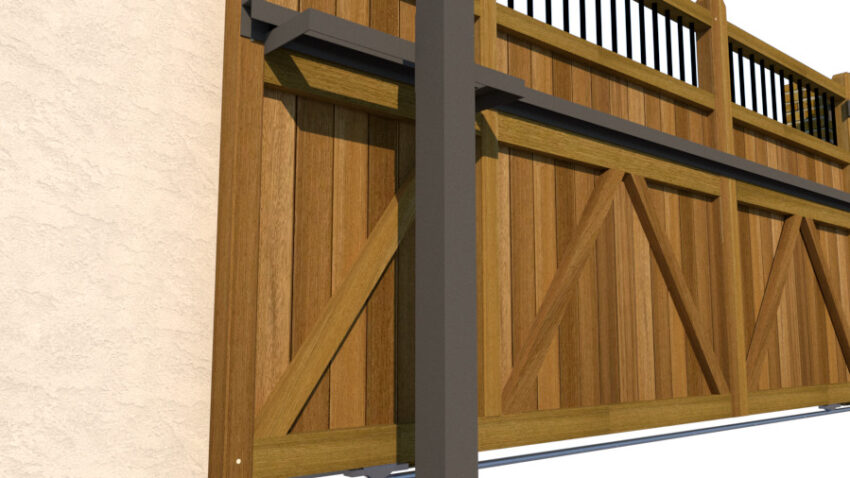 Hardwood Sliding Gate - The Shrewsbury High - side 1