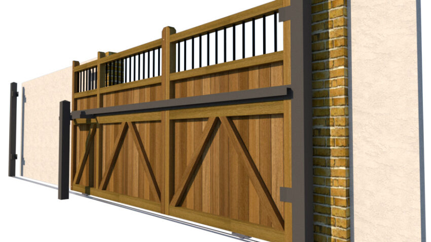 Shrewsbury High Sliding Hardwood  Gate - Image 5