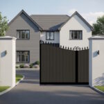 Inner Swan Neck Sliding Metal Gate with composite - The Portsmouth - opening