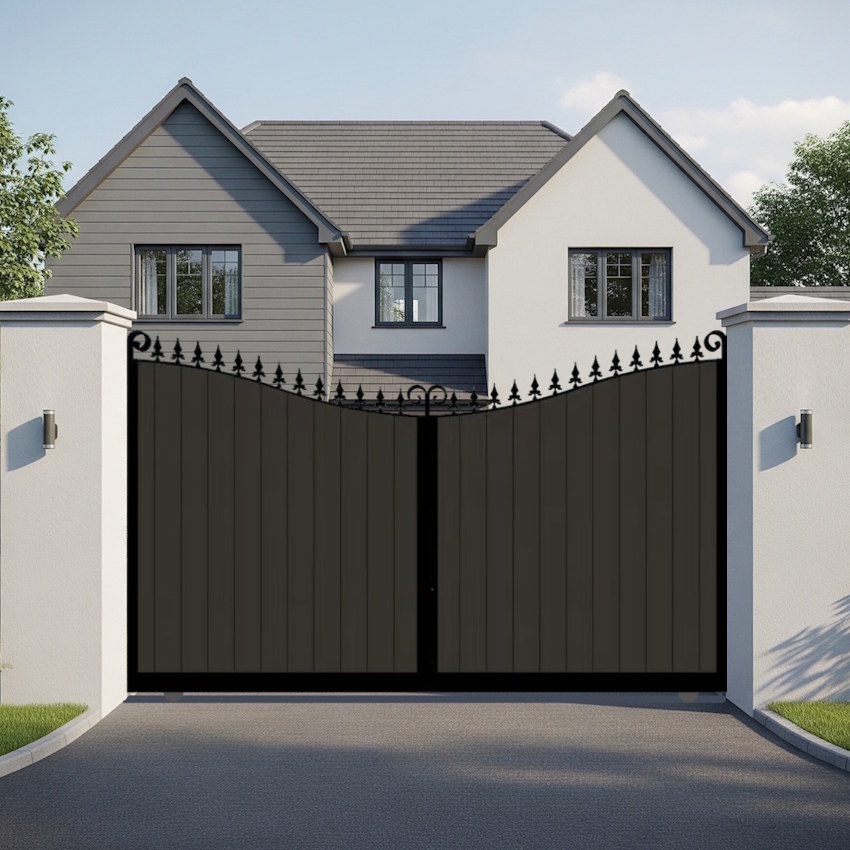 Inner Swan Neck Sliding Metal Gate with composite - The Portsmouth