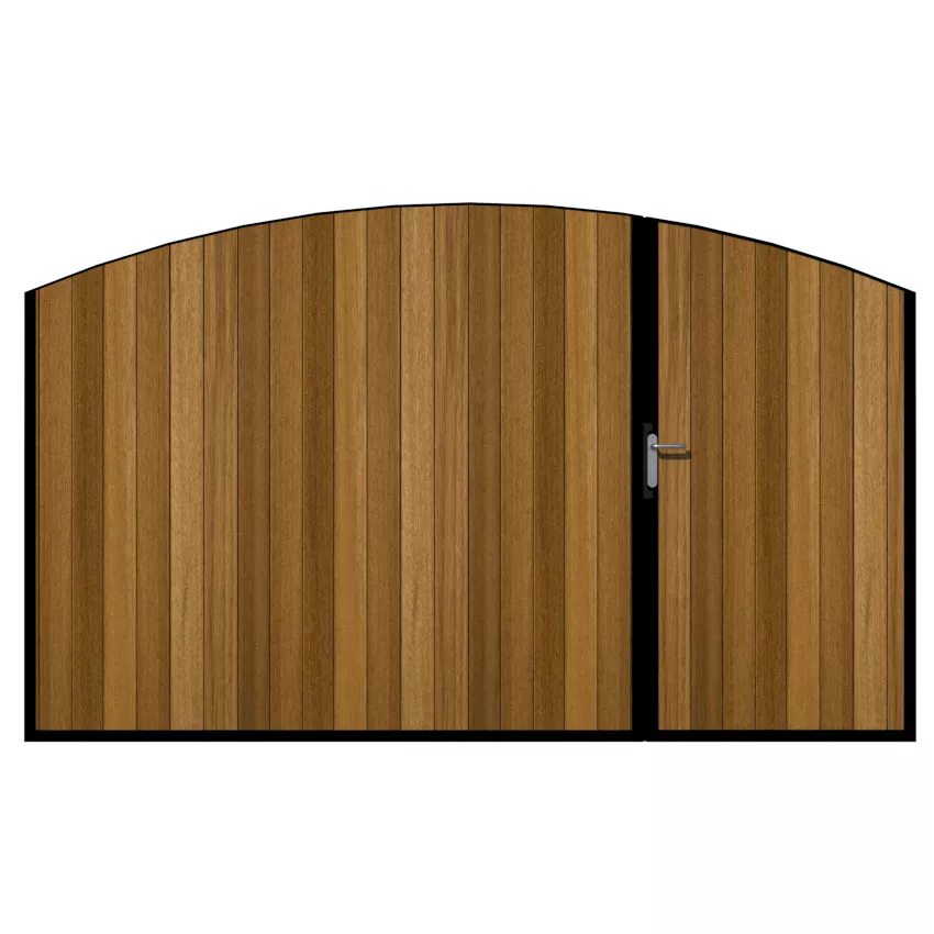 Kent Iroko Split Driveway Gate