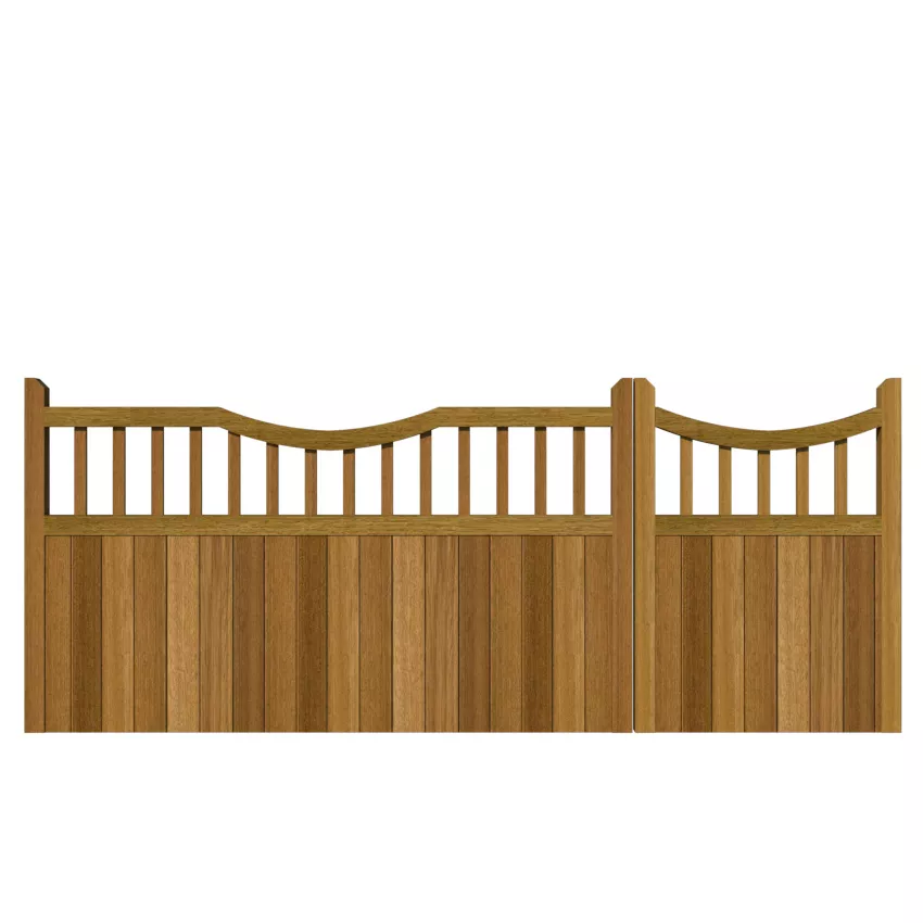 Knowlwood Iroko Split Driveway Gate