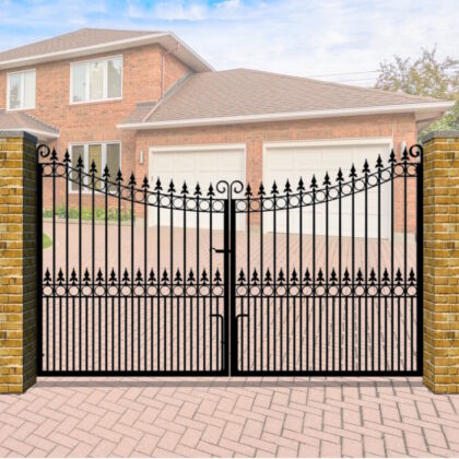 Metal Driveway Gate - Inner Bow Top - The Hertfordshire