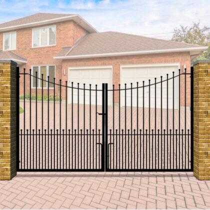 Metal Driveway Gate - Inner Bow Top - The Peacehaven