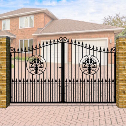 Metal Driveway Gate - Swan Neck Top - The Buckinghamshire Estate