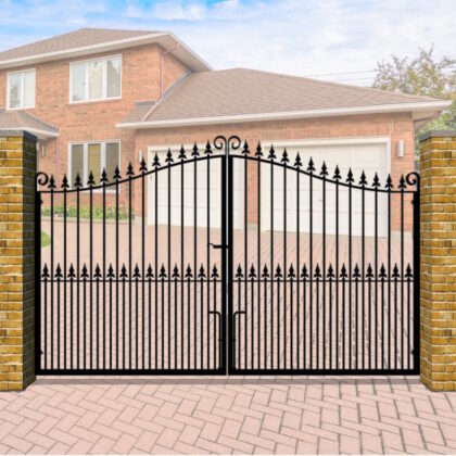 Metal Driveway Gate - Swan Neck Top - The Swindon