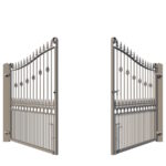 Metal Driveway Gate - The Farnham - showing opening from rear