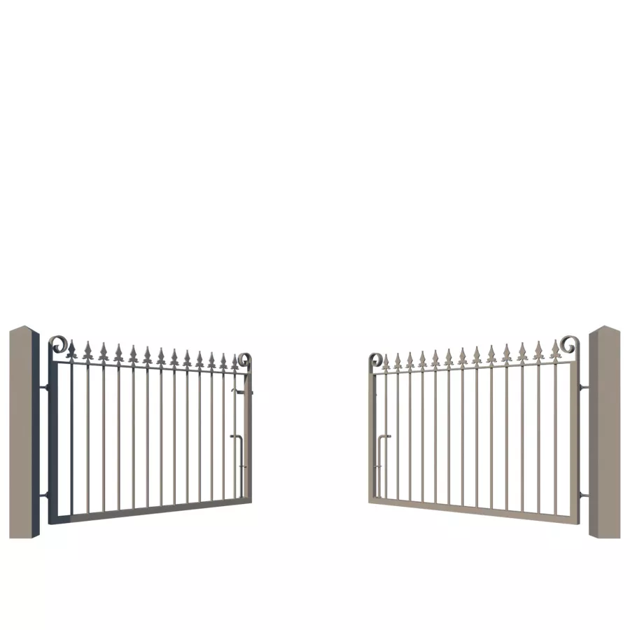 Metal Driveway Gate design - the Farborough Low - showing opening