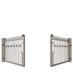 Metal Driveway Gate design - the Sheringham Low - centre opening gate - rear view